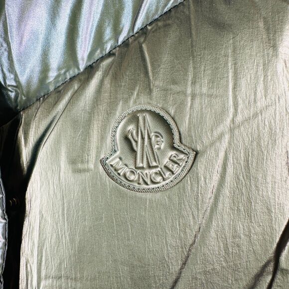 Moncler Blue Down Faucille Gilet Vest High Neck Zip Front Moncler Logo 4 / XL - Picture 2 of 16